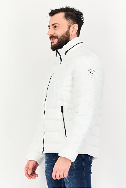 Kenneth Cole Men Quilted Long Sleeve Puffer Jacket, White