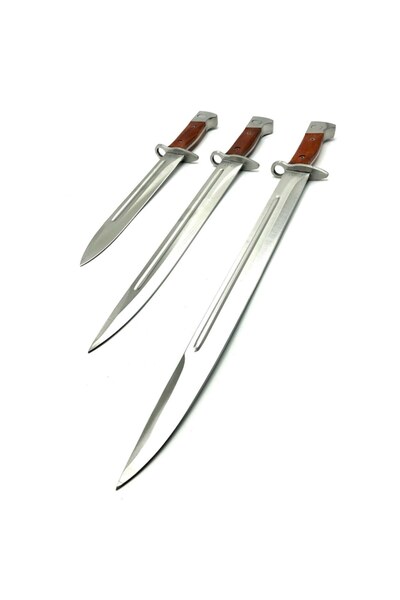Ems Set of 3 Bayonets for camping and hunting, 34.5 cm, 43 cm, 50 cm, sheath included