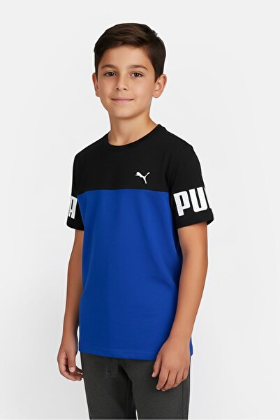 Puma Kids Boy Sportswear FIt Short Sleeve Training T-Shirt, Blue