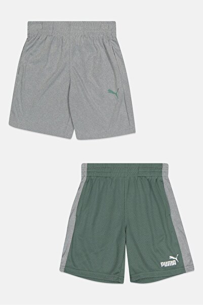 Puma شورت تدريب للأولاد من قطعتين بشعار العلامة التجارية، متعدد الألوان