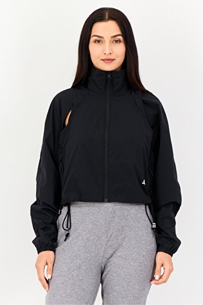 adidas Women Sportswear Fit Long Sleeve Windbreaker Jacket, Black