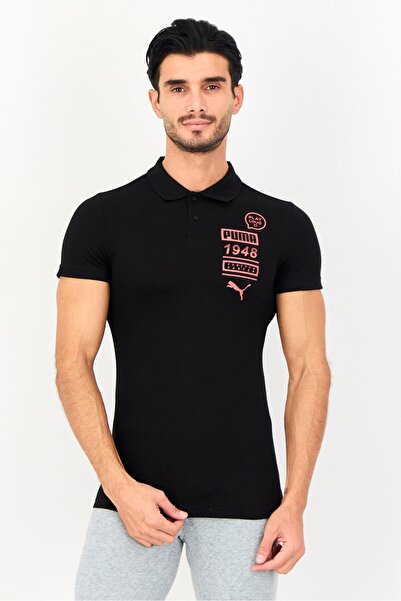 Puma Men Slim Fit Short Sleeve Outdoor Polo Shirt, Black