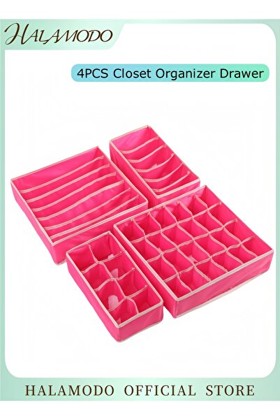 HALAMODO 4PCS Closet Underwear Organizer Drawer Divider Foldable Underwear Drawer Organizer Closet