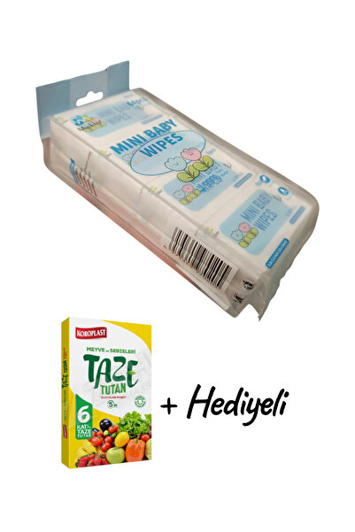 KMS HOME Wickler Mini Baby Wipes Bebek Mini Islak Mendil 8'li x 8 Adet