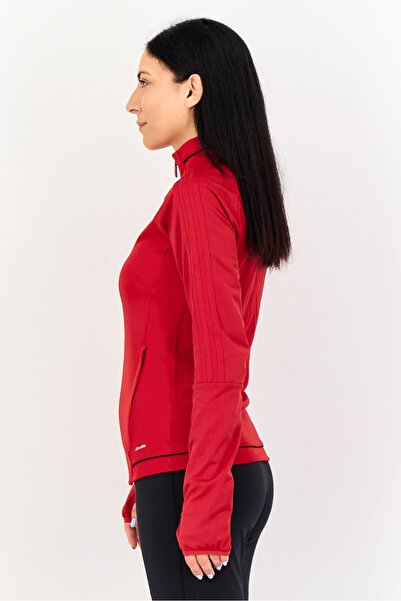 adidas Women Brand Logo Football Jacket, Red