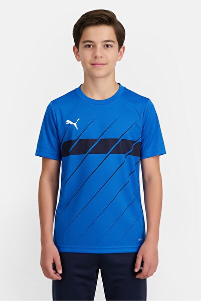 Puma Kids Boy Brand Logo Short Sleeve T-Shirt, Electric Blue