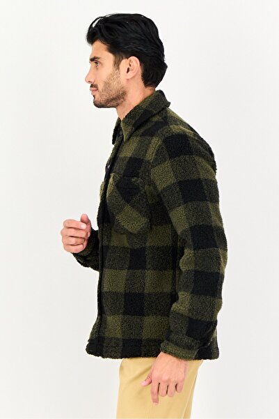 CELIO Men Plaid Long Sleeve Sharpa Jacket, Multicolor