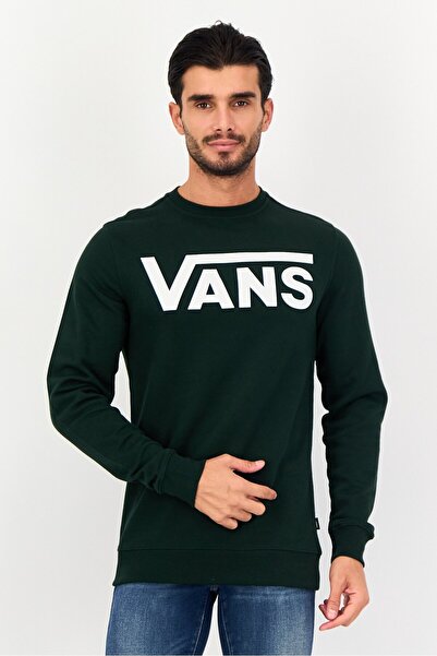 Vans Men Brand Logo Long Sleeves Sweatshirt, Green