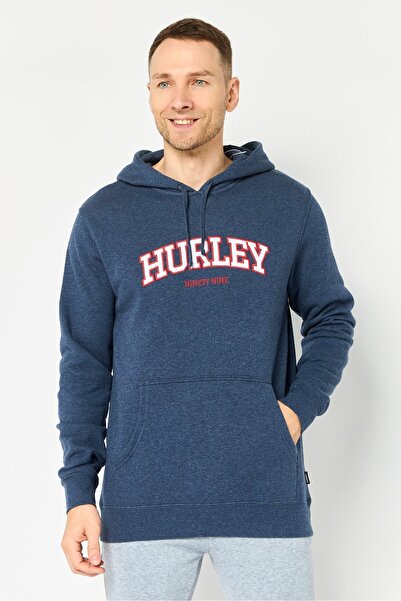 Hurley Men Sportswear Fit Long Sleeve Outdoor Hoodie, Heather Navy