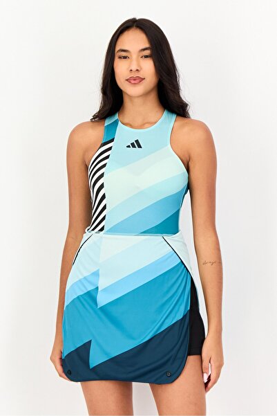adidas فستان تنس نسائي قصة ضيقة ، متعدد الألوان