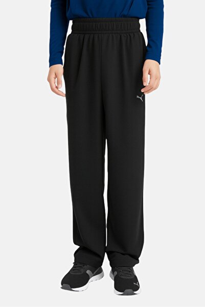 Puma بنطال رياضي مناسب للتدريب للأولاد الصغار، أسود