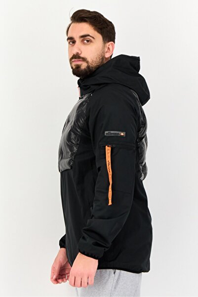 Ellesse Men Sportswear Fit Long Sleeve Full Zip Outdoor Hoodie Jacket, Black