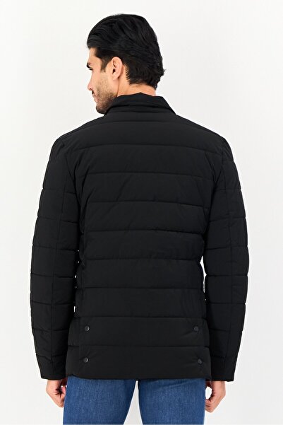 CELIO Men Quilted Long Sleeve Puffer Jacket, Black