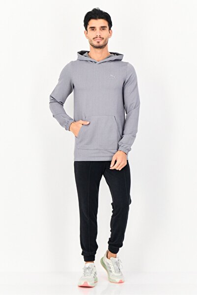 Puma Men Sportswear Fit Long Sleeve Outdoor Hoodie, Dark Grey