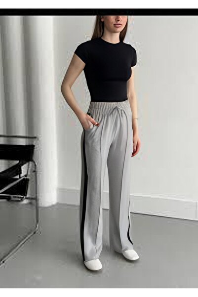 Butik قماش كتان مخطط أسود اللون