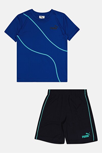 Puma Kids Boy 2 Piece Short Sleeve T- Shirt And Shorts Set, Multicolor