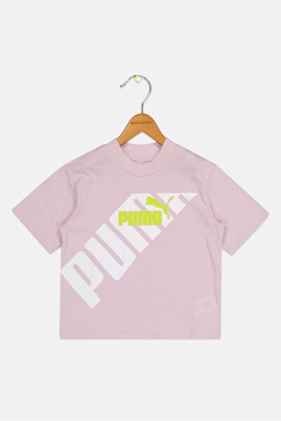 Puma تي شيرت رياضي بأكمام قصيرة مناسب للأنشطة الخارجية للفتيات الصغيرات، لون أرجواني