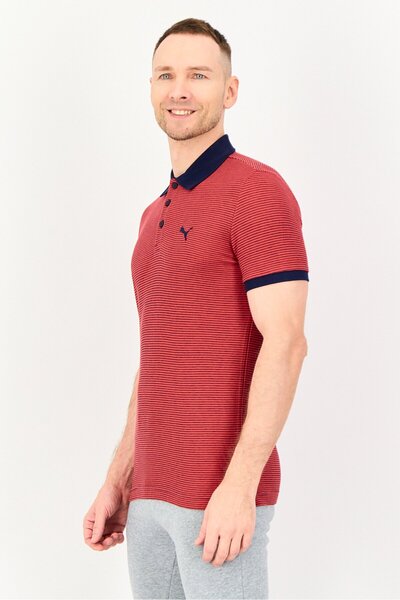 Puma Men Slim Fit Short Sleeve Outdoor Polo Shirt, Red