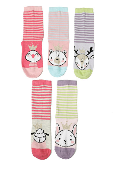 Polaris ANIMAL 5 LI SKT-G 5PR LILA MULTI Kız Çocuk Soket Çorap