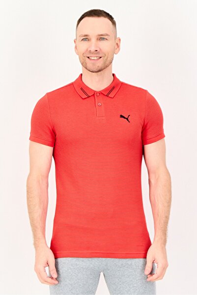 Puma Men Slim Fit Short Sleeve Outdoor Polo Shirt, Red