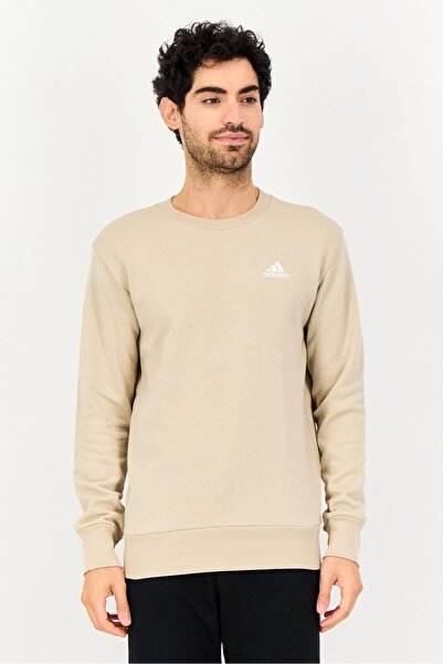 adidas Men Sportswear Fit Long Sleeve Outdoor Sweatshirt, Beige