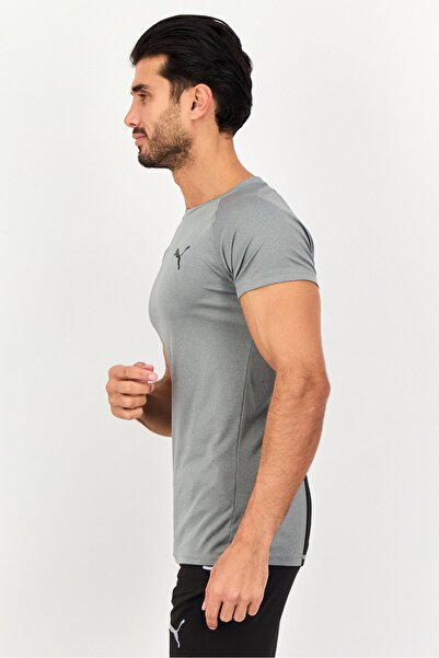 Puma Men Slim Fit Short Sleeve Training T-Shirts, Grey