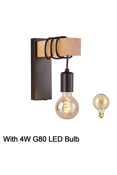 Choice FXSM G80 RDS مصباح حائط عتيق من الخشب بتصميم عتيق E27 للديكور الداخلي ...
