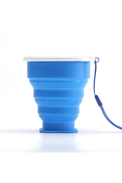 Choice blue Portable Silicone Folding Water Cup Outdoor Heat Resistant Telescopic Collapsible Foldable Mug