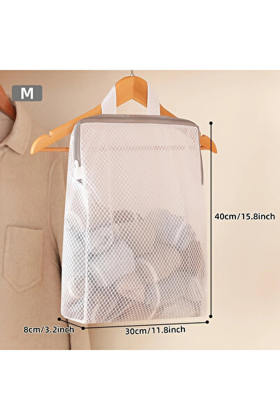 Choice M Size Bathroom Clothing Organizer Wall-mounted Zippered Honeycomb Net...