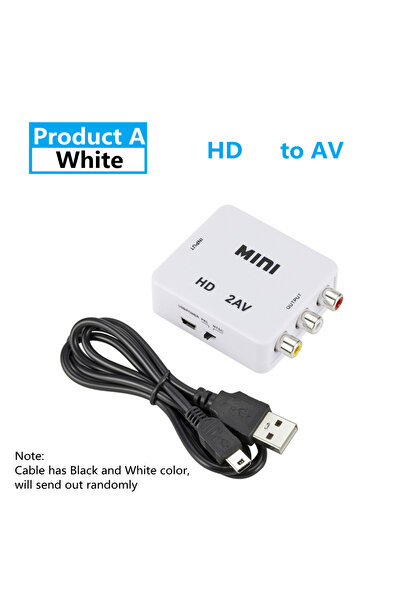 Choice محول HD2AV أبيض متوافق مع HDMI إلى AV RCA CVSB L/R Video بدقة 1080P AV...