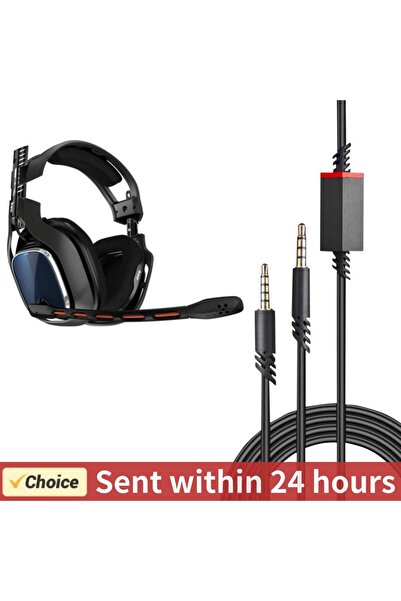 APWIKOGER كابل صوت أسود مدمج مع سلك كتم الصوت لسماعات الرأس Astro A10/A30/A40/A40TR/A50 للألعاب، خط صوتي إضافي