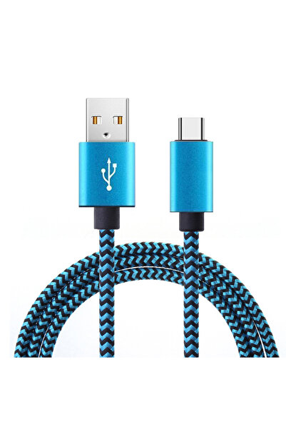 Choice كابل USB Type C أزرق بطول 2 متر، مزامنة بيانات 2.4 أمبير، شحن سريع لله...