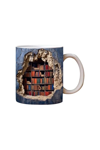 Choice كوب رف كتب بحجم واحد، كوب رف مكتبة، كوب قهوة خزفي لمحبي الكتب، هدايا ع...