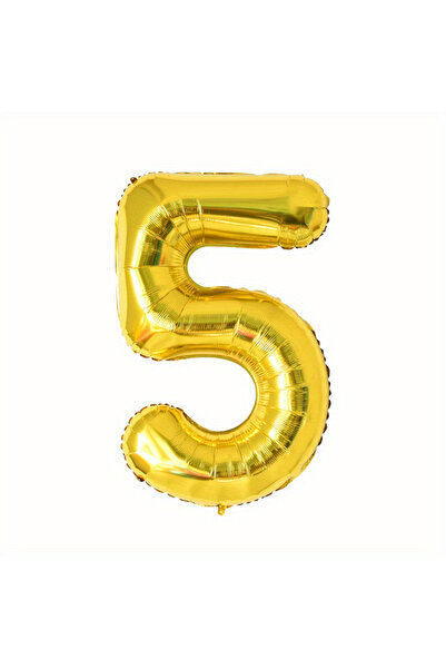Choice بالون هيليوم ذهبي اللون مقاس 40 بوصة، رقم 5، مقاس 40 بوصة، بالون هيليو...
