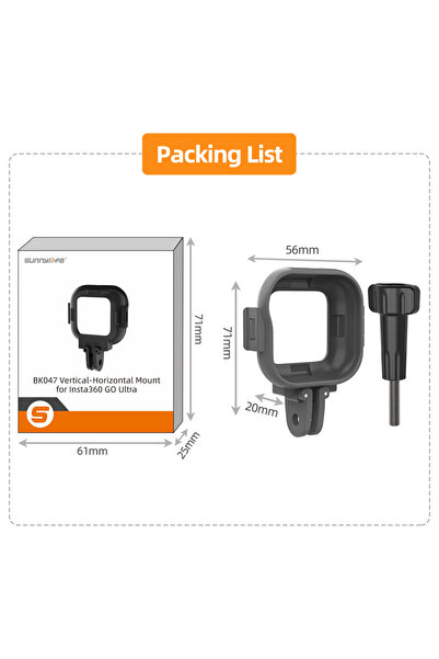 Choice قفص إطار GO Ultra لكاميرا Insta360 GO Ultra، غطاء إطار حماية، حامل للد...