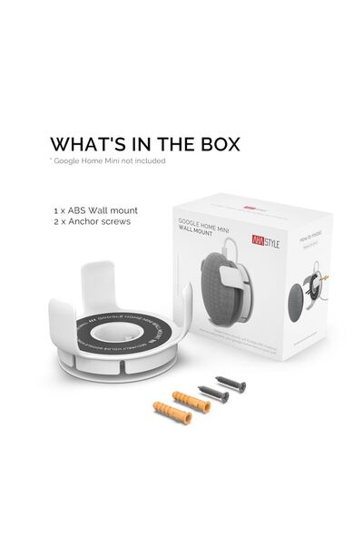 Choice حامل حائط أبيض لجهاز Google Home Mini لإدارة أسلاك مكبر الصوت الذكي Google Home Mini