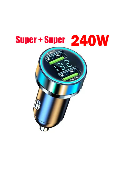 Choice شاحن سيارة 240 وات شاحن سيارة 240 وات بمنفذ USB مزدوج 12 فولت شحن سريع...