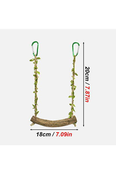 Choice As shown 1pc Wooden Parrot Swing Toy with Climbing Vines Perches for Peony Tiger Skin Birds Durable