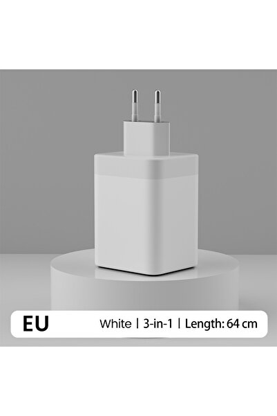Choice شاحن يو إس بي من النوع سي سريع الشحن 3 في 1 من الاتحاد الأوروبي باللون...