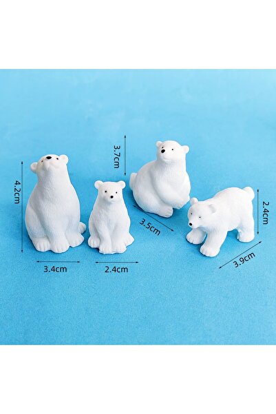 Choice مجموعة من 4 قطع، مجموعة عائلة الدببة القطبية، هدية حيوانية، ديكور، حرف...