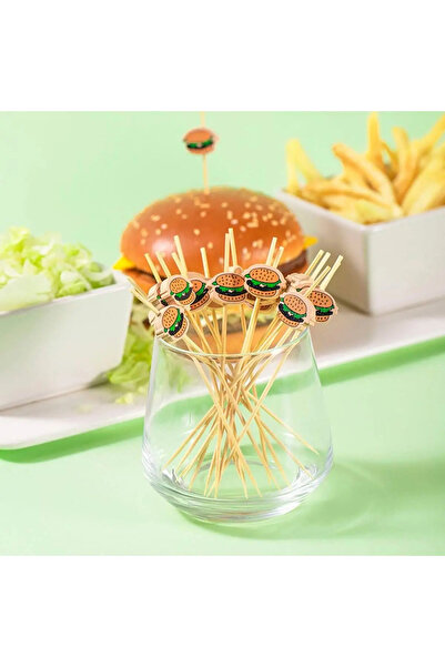 Choice 100pcs 100Pcs-Hamburger Garnish Bamboo Sticks Disposable Fruit Stick Snack Skewers Party Buffet Bamb