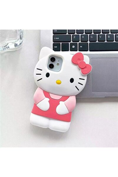 Miniso جراب هاتف ناعم من السيليكون ثلاثي الأبعاد بتصميم فيونكة قطة صغيرة لهات...