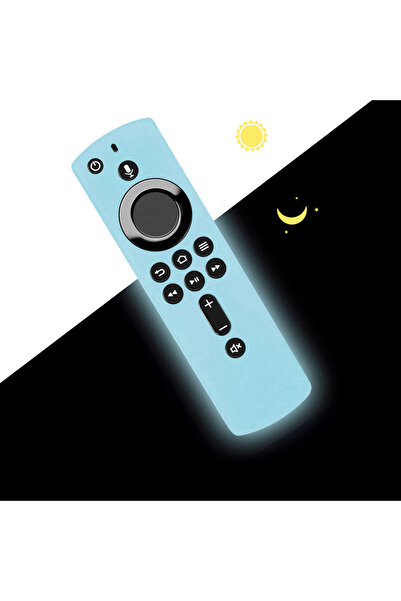 Choice غطاء حماية من السيليكون باللون الأزرق الفاتح مناسب لجهاز التحكم عن بعد Alexa Fire TV Stick Shockpro