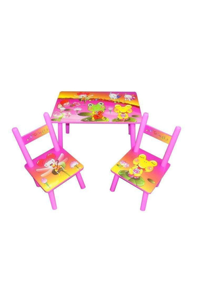 Bubu-Still Table and chairs set, 59 x 39 x 40 cm, pink