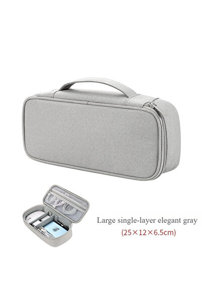 Choice grey 1pc 1pc Travel Bag Portable cable Tote bag for charger and wire pack external power supply and
