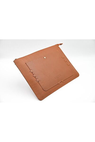 karenzi Handcrafted Genuine Leather Laptop Pouch Sleeve - Velvet Lined & Charger Pocket