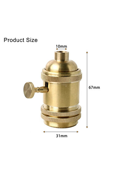 Choice E27 قطعة واحدة من رأس المصباح البرونزي الذهبي E27 رأس المصباح E26 رأس ...