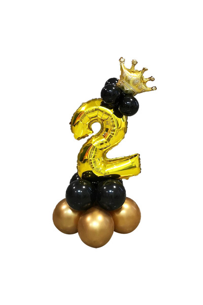 Choice مجموعة أرقام 32 بوصة باللونين الأسود والذهبي، قطعتان، 16 قطعة، عمود من...