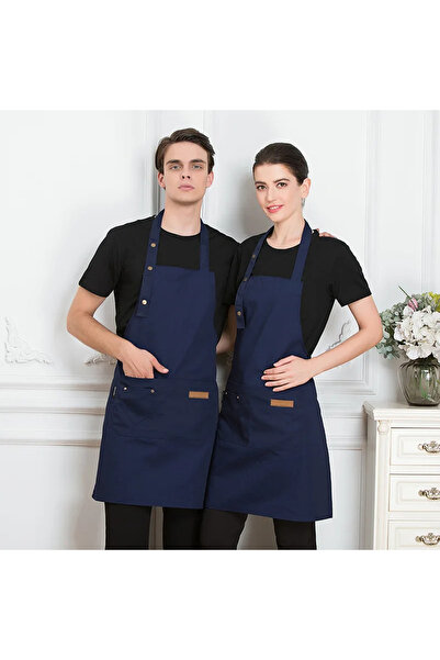 Choice مآزر مطبخ زرقاء داكنة بشعار علامة تجارية مخصصة للنساء والرجال والطهاة والعمل والشواء والمطاعم والمقاهي