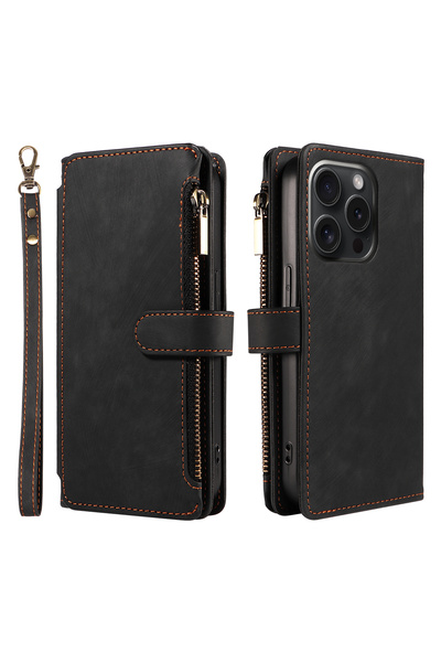 Choice جراب هاتف iPhone 13 Pro Max أسود من جلد البولي يوريثان لهاتف IPhone 17...